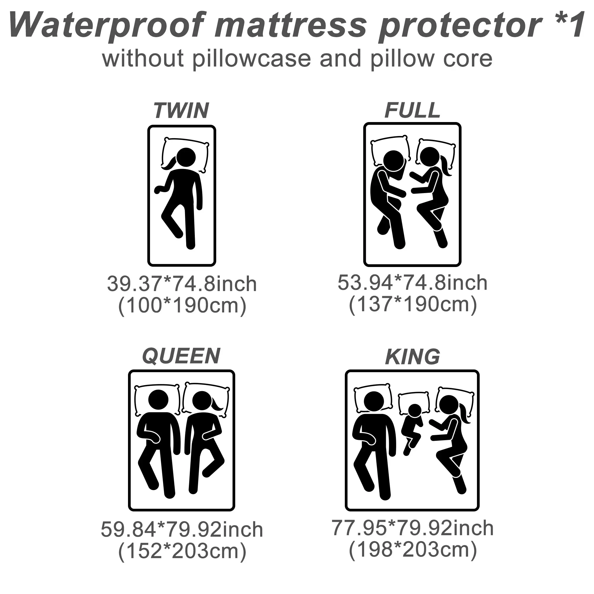 Waterproof Mattress Protector Queen Size, Washable & Durable Mattress Cover, 6-16'' Deep Pocket Mattress Pad , Fitted Sheet For Bedroom, Guest Room, Collage Dorm,Hotel,Dust Proof,back to school,back to school shopping,home decor