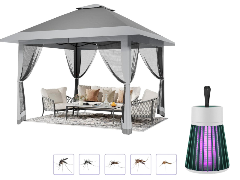 🚩Free Shipping🌞Multifunctional garden parasol with mosquito net, windproof, rainproof, and provides sun protection