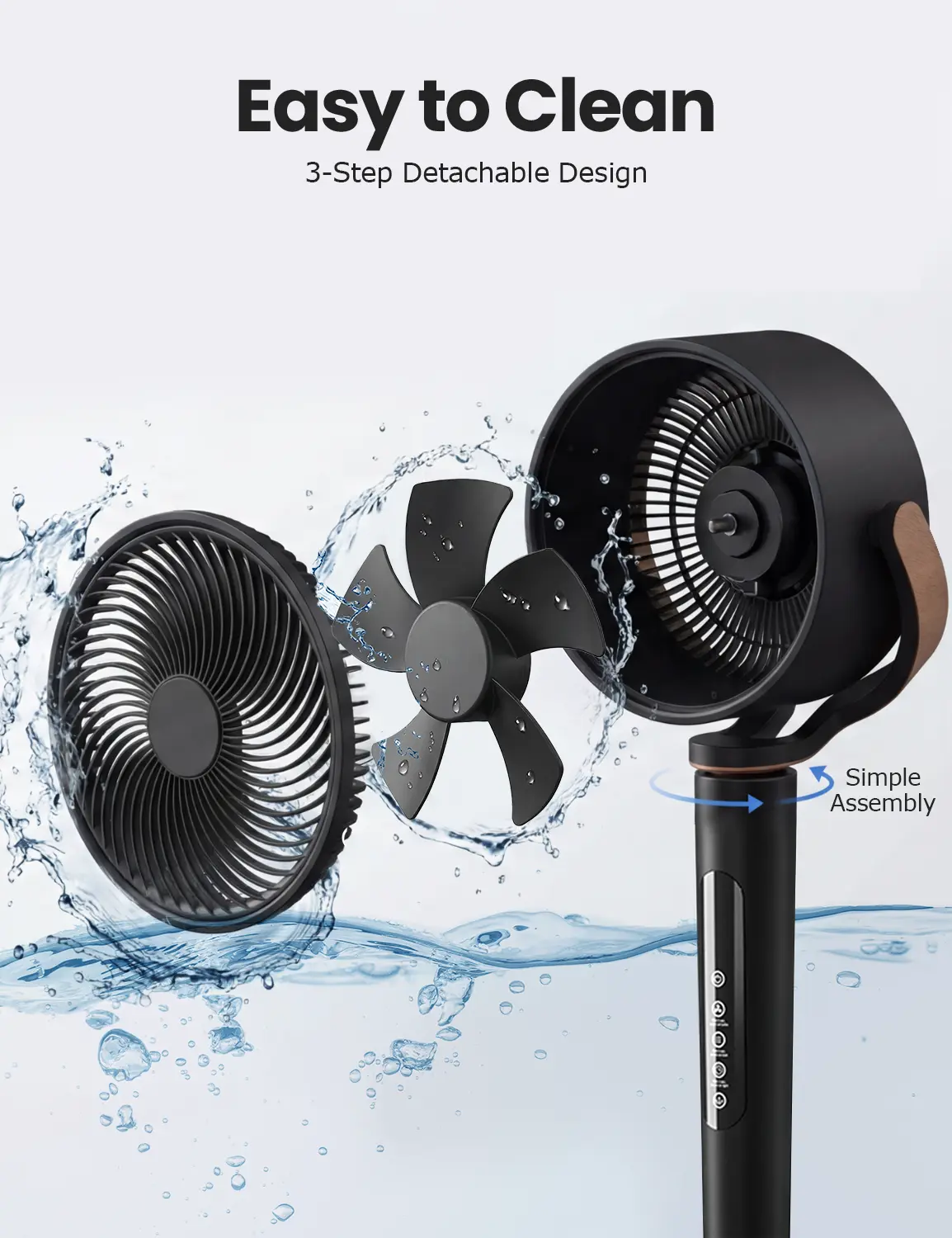 Fan for Bedroom, 120° Oscillating Standing Fan, Quiet Floor Fan with DC Motor, 100ft Pedestal Fan for Room, 16 Speeds, 4 modes, 20dB, 37-45" Adjustable Height, 12H Timer