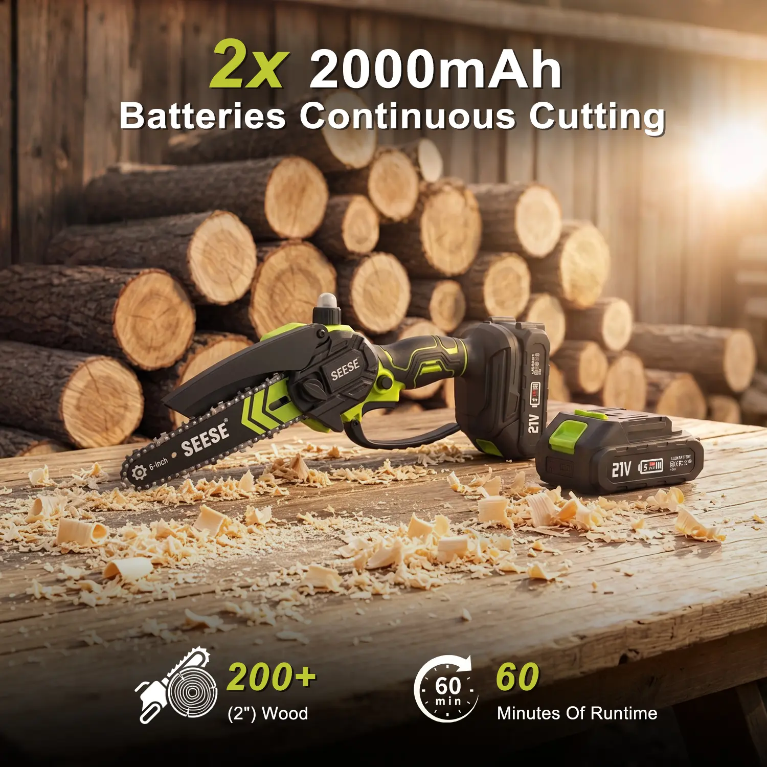 6-Inch Brushless Mini Chainsaw with Automatic Oiling System