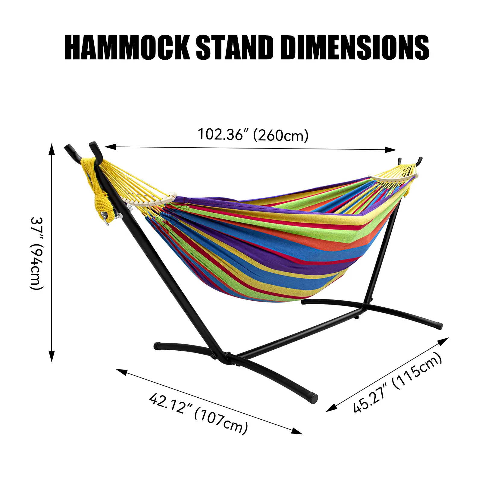 Hammock with Stand Included 450lb Capacity Steel Stand