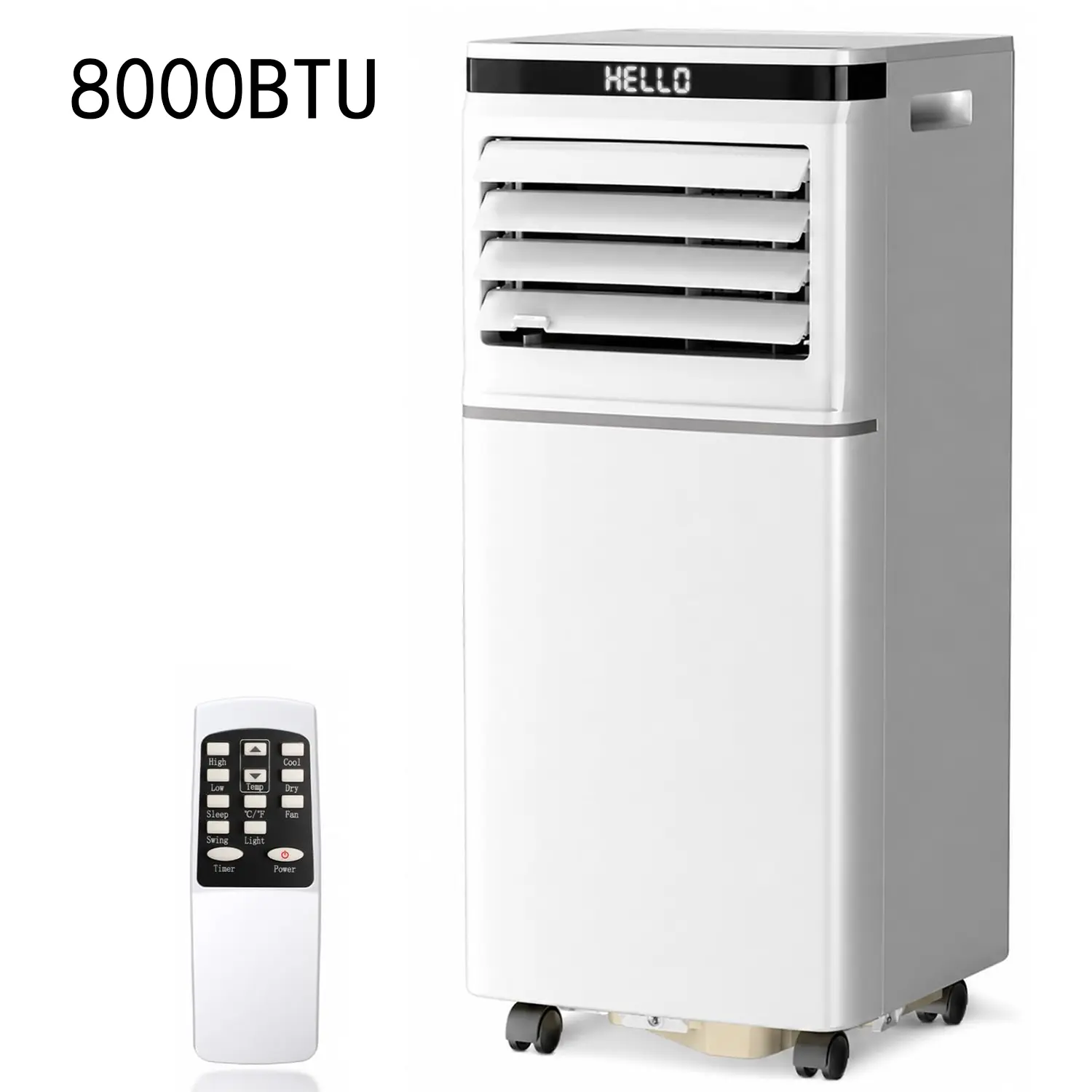 Portable AC - 4-IN-1 Quiet System with Cooling Fan, Dehumidifier, Remote Control, Sleep Mode, 24H Timer, 62°F~86°F, 13.4x11.8x27in for AC Cooling Fan Bedroom, Up to 450 Sq. Ft