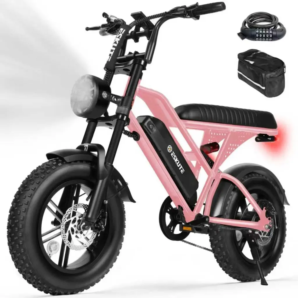【Summer Big Sale!】E-Bike for Adults, 16" All-Terrain Fat Tire Electric Bicycle, Dual Suspension with 1500W Peak Motor, 48V 13Ah Long Range Battery, 28 MPH Speed for Commuting & Camping, Dual Suspension Ebike