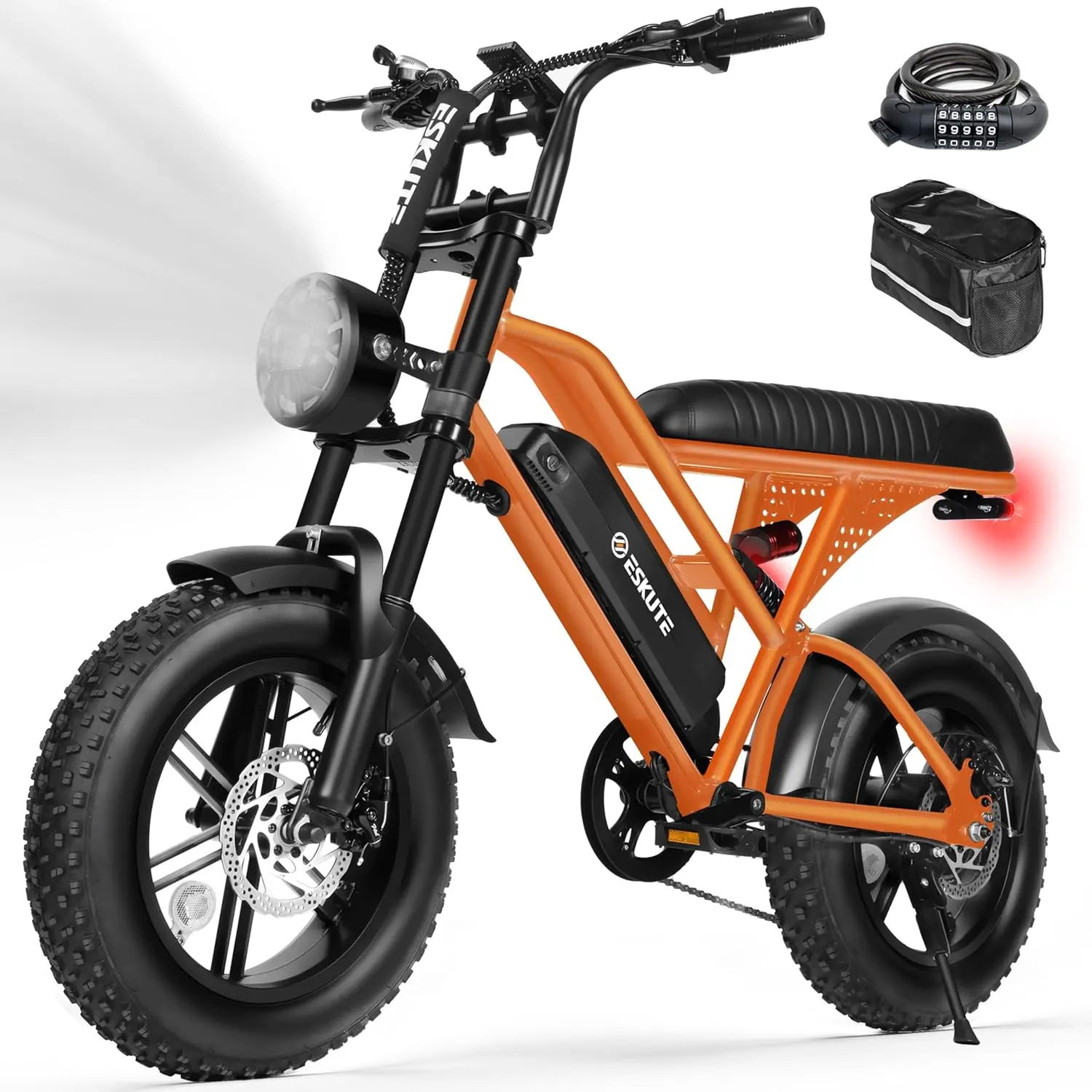 【Summer Big Sale!】E-Bike for Adults, 16" All-Terrain Fat Tire Electric Bicycle, Dual Suspension with 1500W Peak Motor, 48V 13Ah Long Range Battery, 28 MPH Speed for Commuting & Camping, Dual Suspension Ebike
