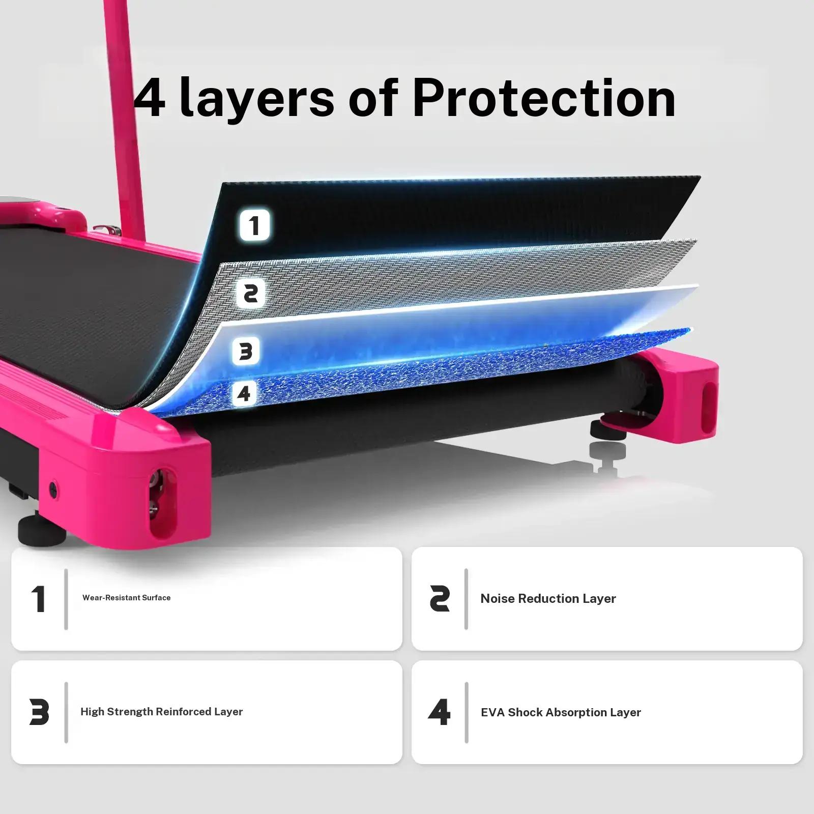 【SUMMERSALE】 YAGUD Foldable Handrail Adjustable Incline Treadmill, Low Noise Motor Walking Pad, 265lbs Weight Capacity, Remote Control & Wheels for Easy mobility, Dual Shock Absorption System Home Gym Equipment, Home Workout Equipment
