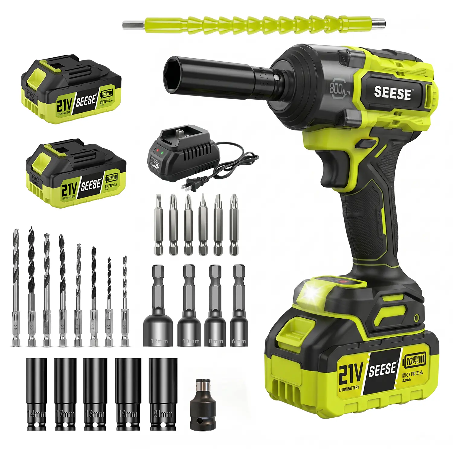 3 in 1 Cordless Impact Wrench 590 FT-LBS(800N.m) 3200IPM 1/2 Impact Gun