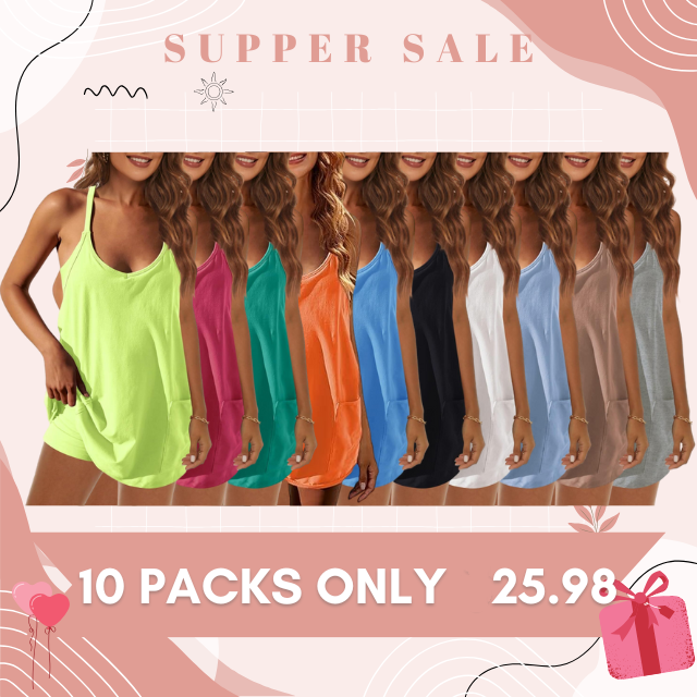 Special SaleWomensSummer Sleeveless MiniDress V Neck Spaghetti