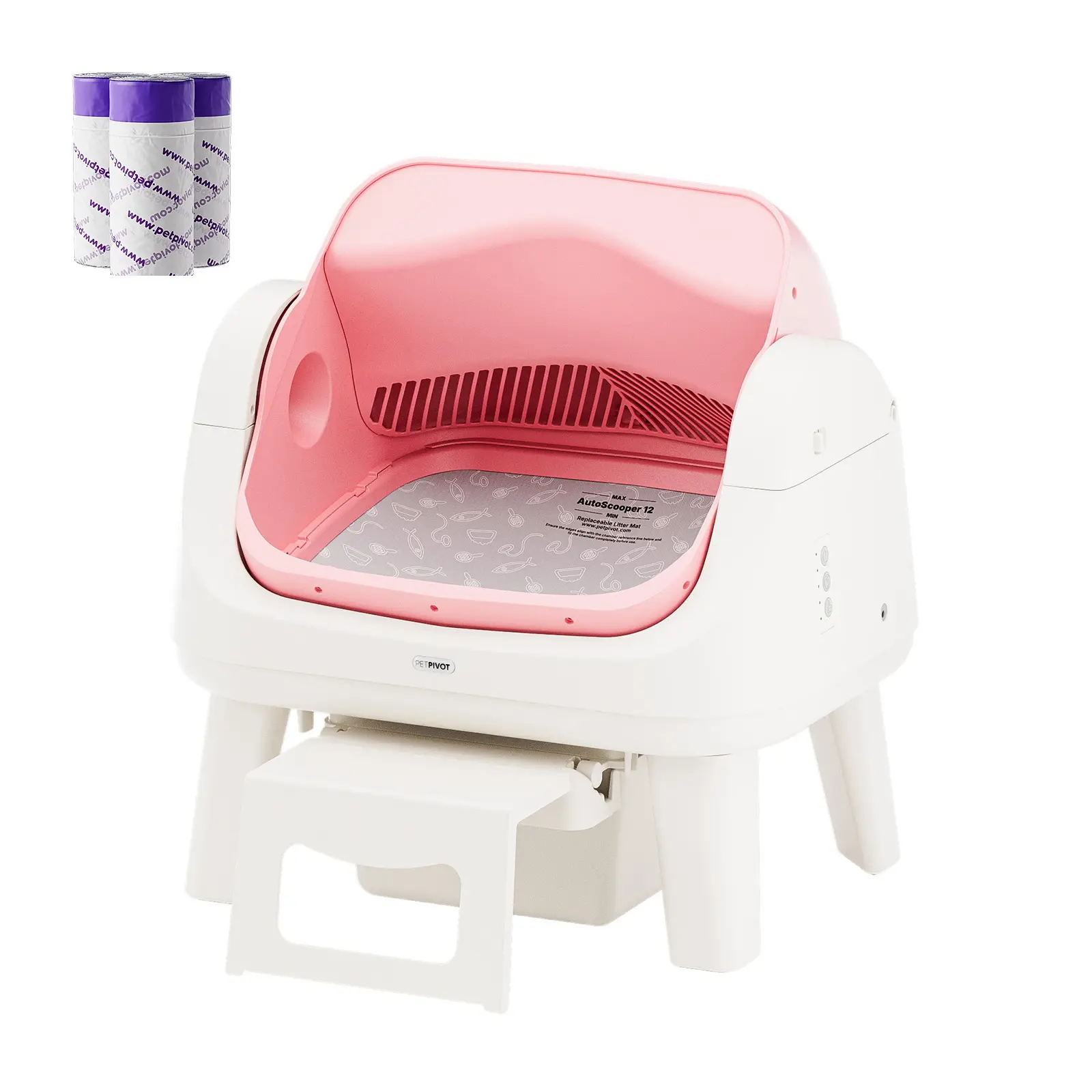 12 Lite Open-Top Automatic Self-Cleaning Cat Litter Box, Easy-Entry Front Step, Triple Safety Protection, No App Required