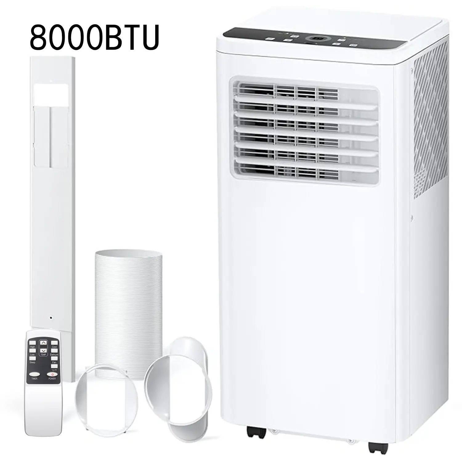 Portable AC - 4-IN-1 Quiet System with Cooling Fan, Dehumidifier, Remote Control, Sleep Mode, 24H Timer, 62°F~86°F, 13.4x11.8x27in for AC Cooling Fan Bedroom, Up to 450 Sq. Ft