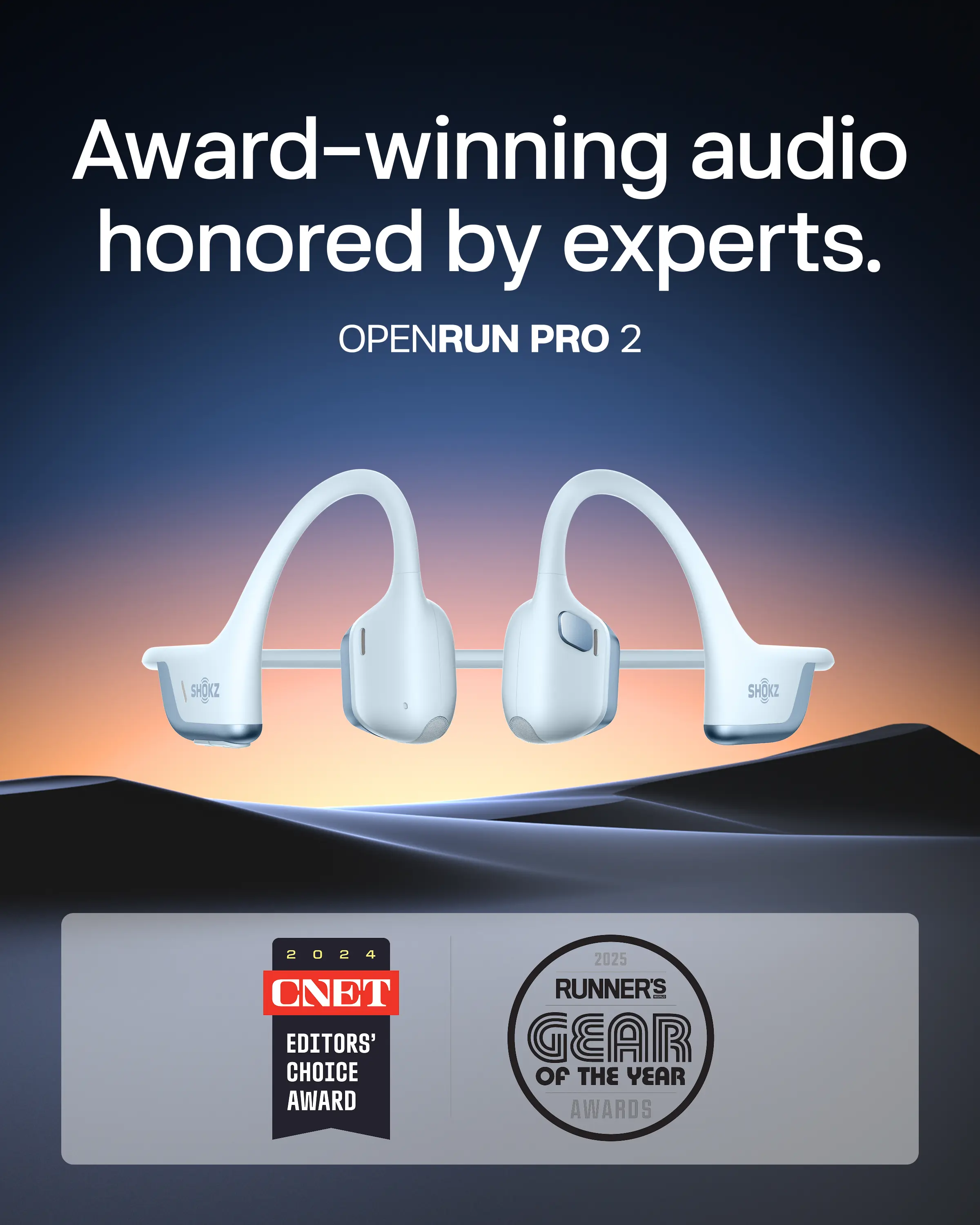 Open-Ear, Bone Conduction Sport Headphones - Sweat Resistant