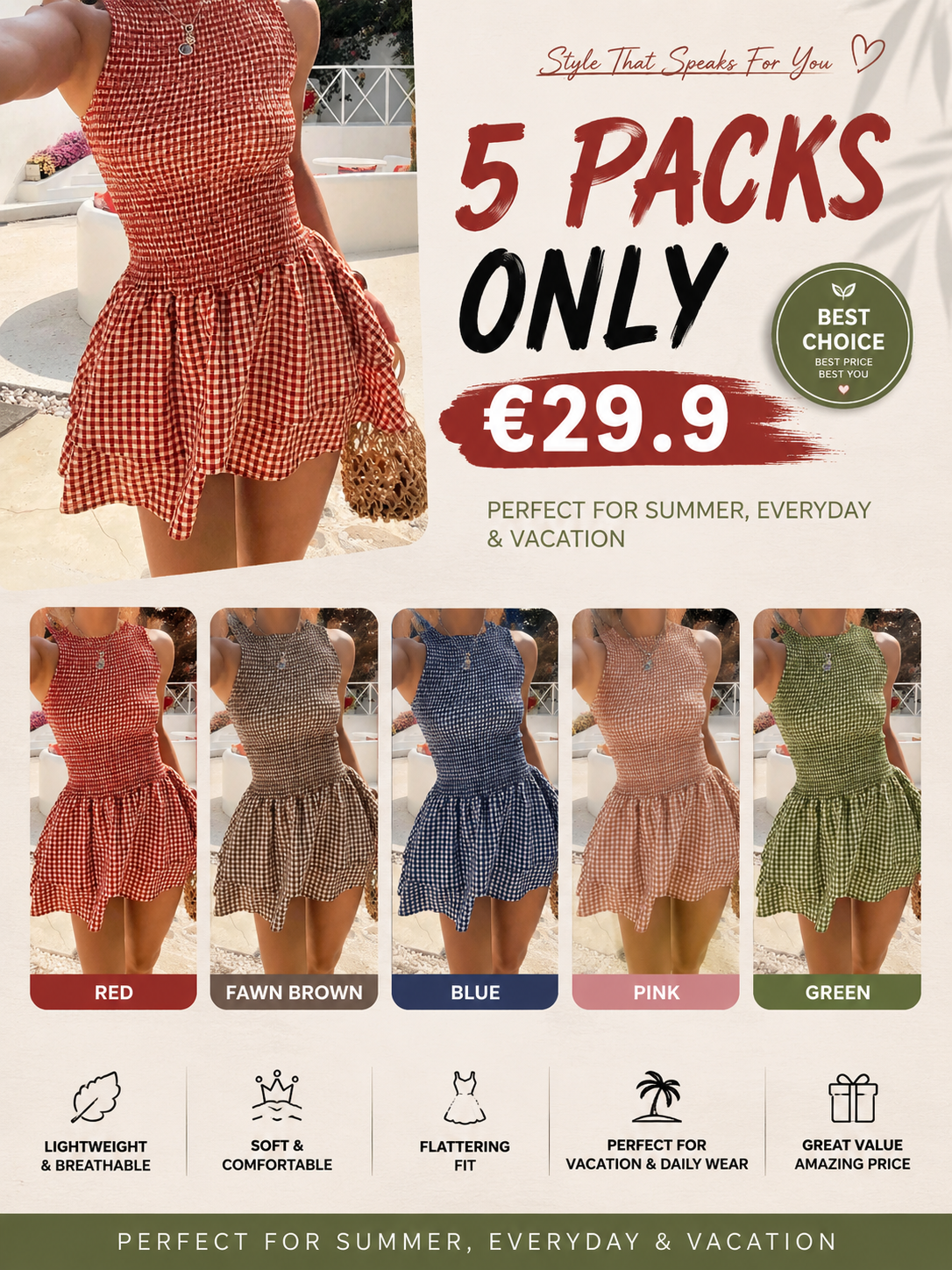 Women's Casual Fashion Sleeveless Short Dress