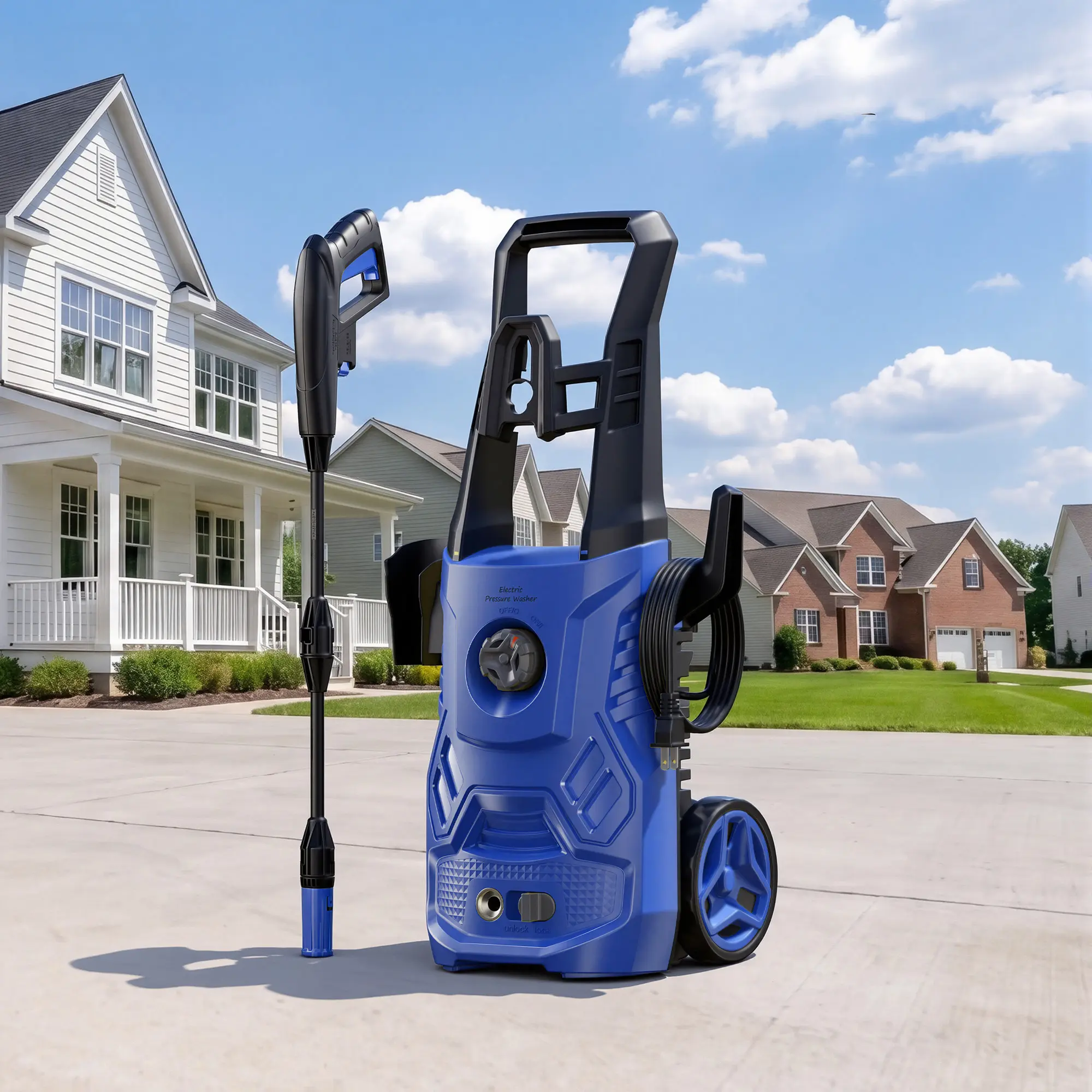 1600W 2.6 GPM 2600PSI Electric Pressure Washer with Foam Cannon for Cleaning Cars , Driveways, Decks, Fences, Patios & Outdoor Cleaning