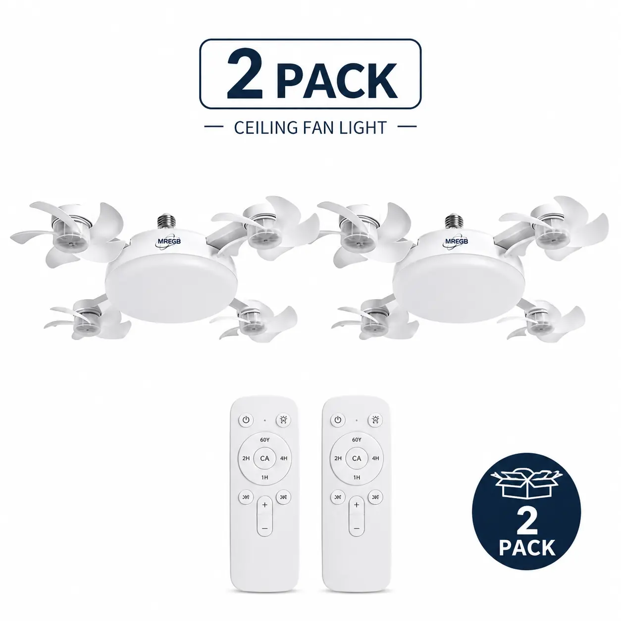 2026 New Socket Fan Light, Screw-in Ceiling Fan with Light and Remote Control, 2-in-1 E27 Dimmable LED Small Light Bulb Fan, Ultra-Quiet Energy-Saving Cooling Fan for Bedroom, Kitchen, Garage