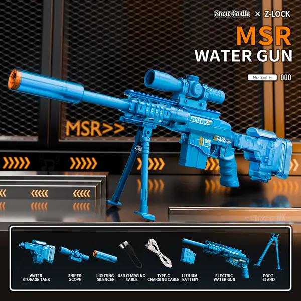  Battle Water Blaster Powerful Electric Water Gun, Automatic Squirt Blaster with Glowing Muzzle 320cc High Capacity, Up to 32 FT Range, Outdoor Summer Party Toy OutdoorFun for Adults &Kids Toys #Summervibes