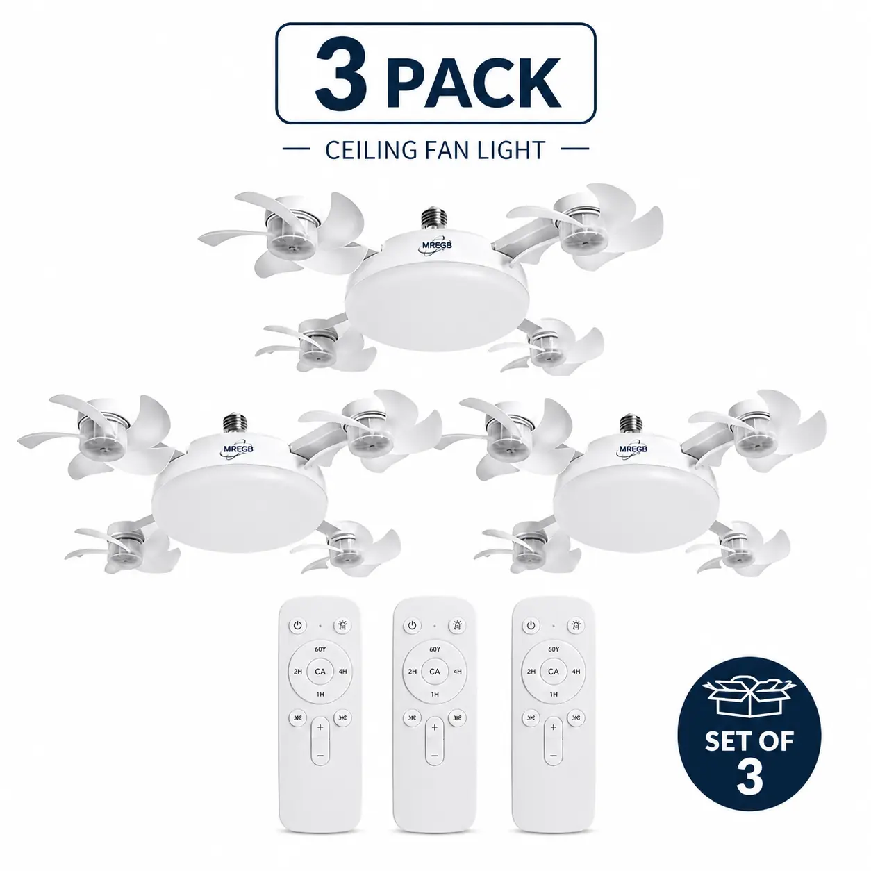 2026 New Socket Fan Light, Screw-in Ceiling Fan with Light and Remote Control, 2-in-1 E27 Dimmable LED Small Light Bulb Fan, Ultra-Quiet Energy-Saving Cooling Fan for Bedroom, Kitchen, Garage