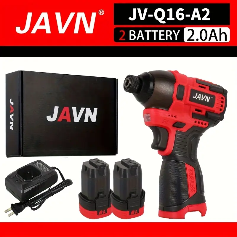 16V Brushless Cordless Drill Screwdriver, 16N·m Rechargeable Lithium‑Ion Impact Driver, Household Wireless Power Tool