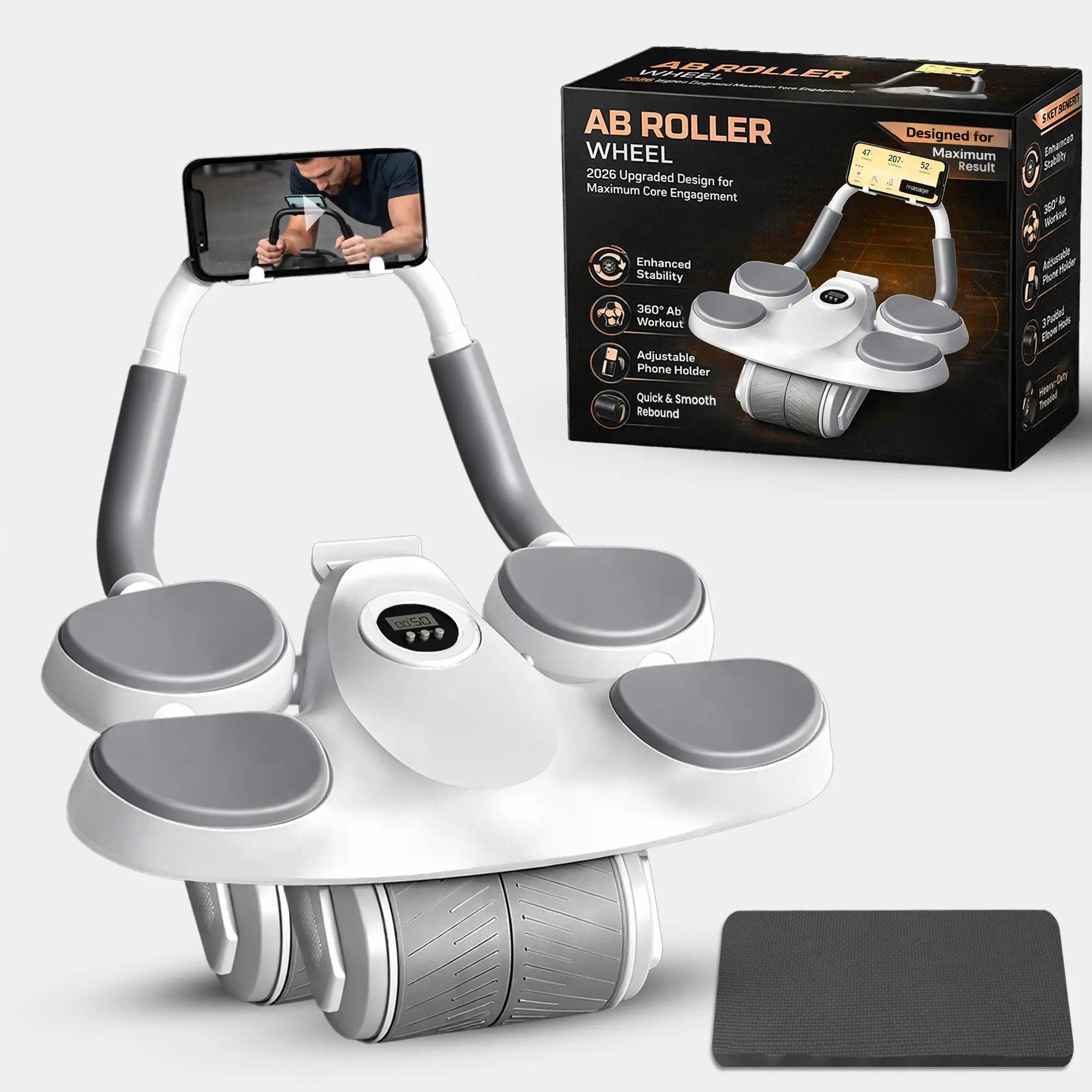2026 Upgraded Ab Roller | Enhanced Core Trainer for Home & Gym