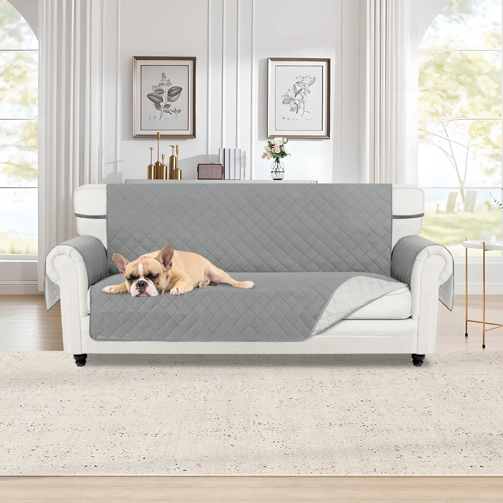  Reversible Couch Cover for sofa,Water Resistant Sofa Protector Slipcover for1/2/3/4 Seater with Foam Sticks Elastic Strapsfor Pet, Sofa Blanket, Livingroom,back toschool,dorm essentials,home decor,homeessentials