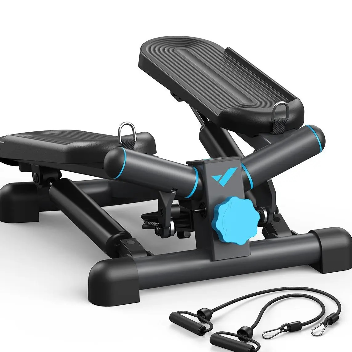 Premium Hydraulic Stair Stepper | LCD Monitor, Resistance Bands, 330LBS Capacity