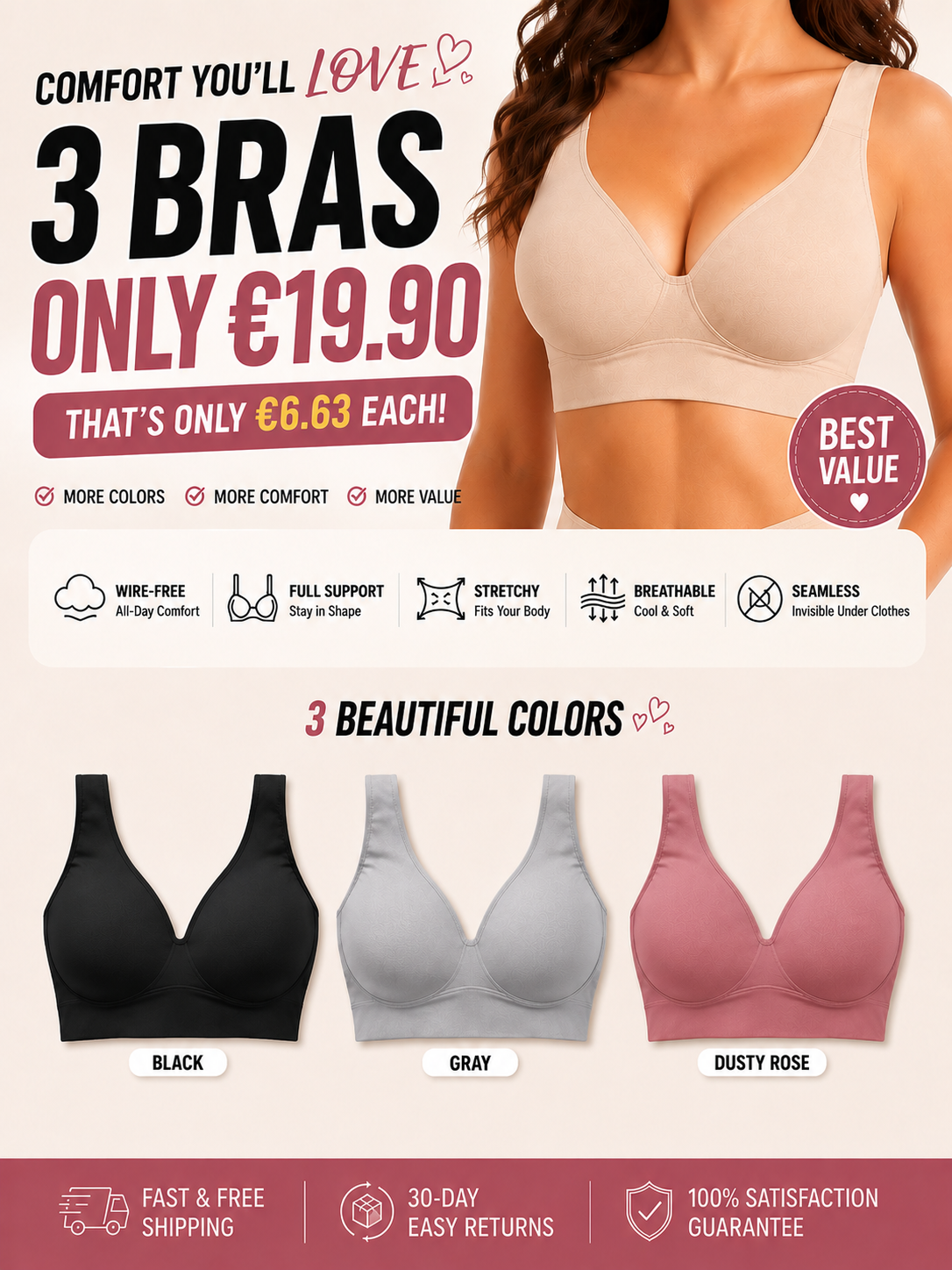 Women Jelly Bras Wirefree Full Coverage No Underwire Everyday Bras Comfortable