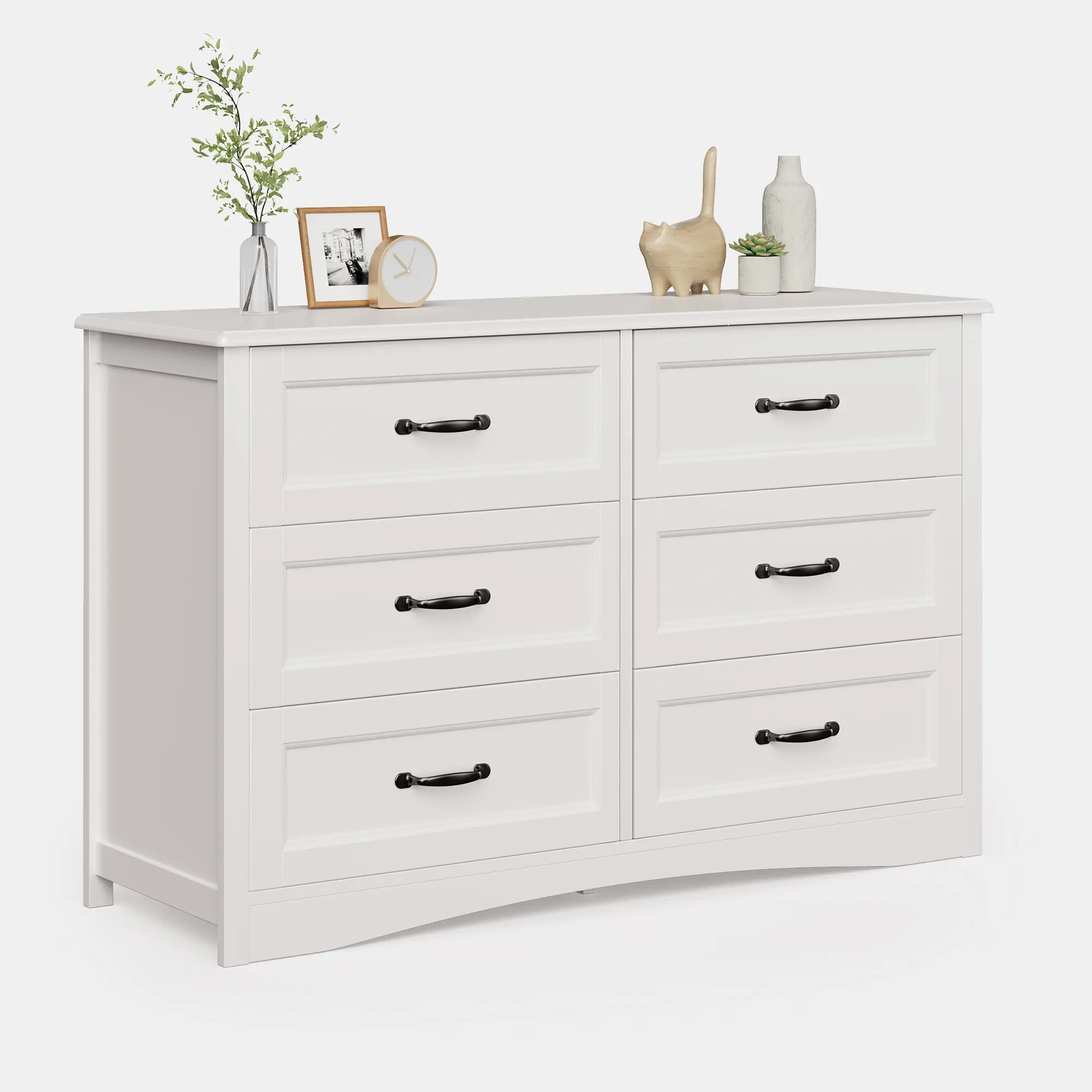 Gizoon 6 Drawer Dresser,Dresser for Bedroom with Mental Handle, White Dresser for Cloakroom, Hallway, Entryway Cupboard Apartment Furniture Organize Organizing,dorm essentials,home decor