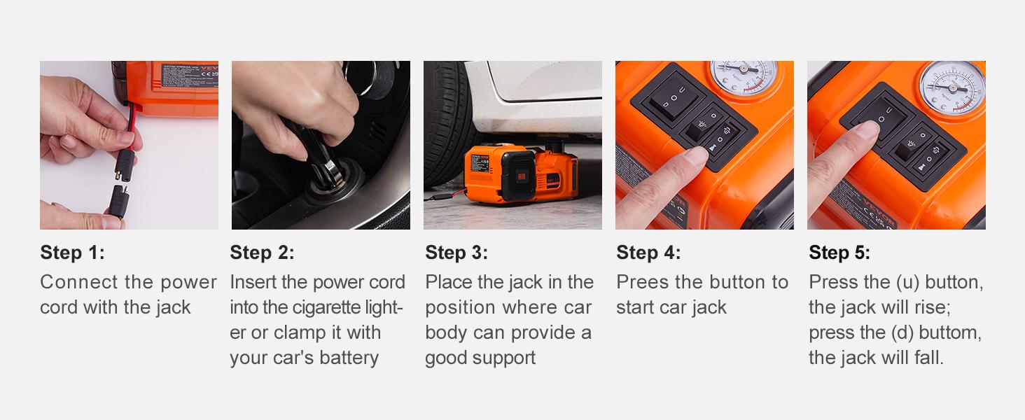 【toolupgrade】VEVOR Electric Car Jack Set Max 5 Ton/11023 LBS Hydraulic Jack/Scissor Jack with Electric Impact WrenchBuilt-in Inflatable Pump and LED LightPortable Car Lift for SUV MPV Sedan Truck Change Tires Garage Repair 【toolupgrade】VEVOR Electric Car Jack Set Max 5 Ton/11023 LBS Hydraulic Jack/Scissor Jack with Electric Impact WrenchBuilt-in Inflatable Pump and LED LightPortable Car Lift for SUV MPV Sedan Truck Change Tires Garage Repair