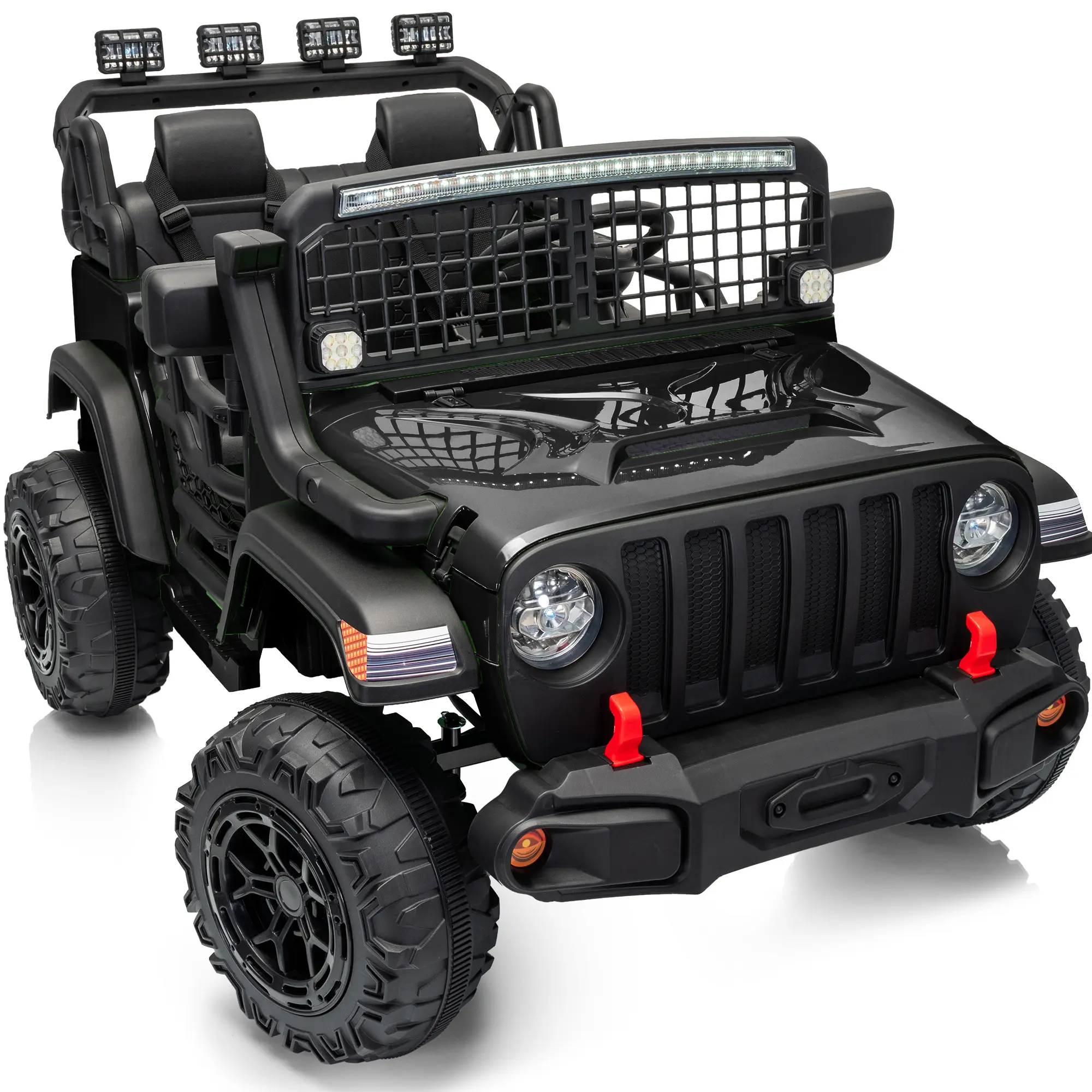 Outfunny 24V Kids Ride on Truck, 4WD/2WD 2 Seater Electric Ride on Toys Car for Big Kids w/ Remote, 4x200W Motor
