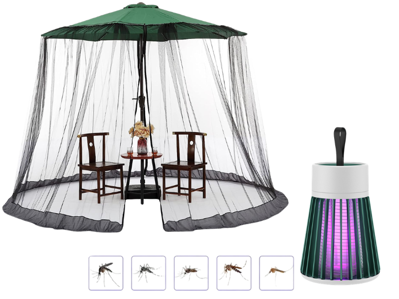 🚩Free Shipping🌞Multifunctional garden parasol with mosquito net, windproof, rainproof, and provides sun protection