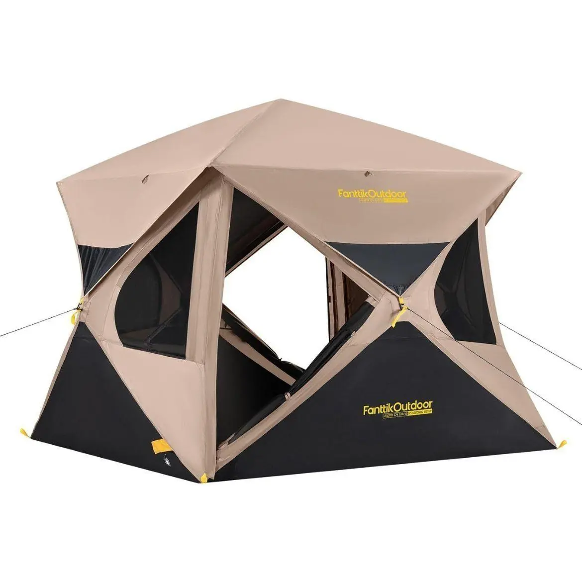 Fanttikoutdoor Zeta C6 Person Instant Cabin Tent/Alpha C4 Ultra 4 Person Pop Up Instant Cabin Tent Setup in 60 Seconds with Rainfly & Windproof Portable with Carry Bag for Family Camping & Hiking,SummerWins, Father's Day Gifts, Tents For Camping summerwin