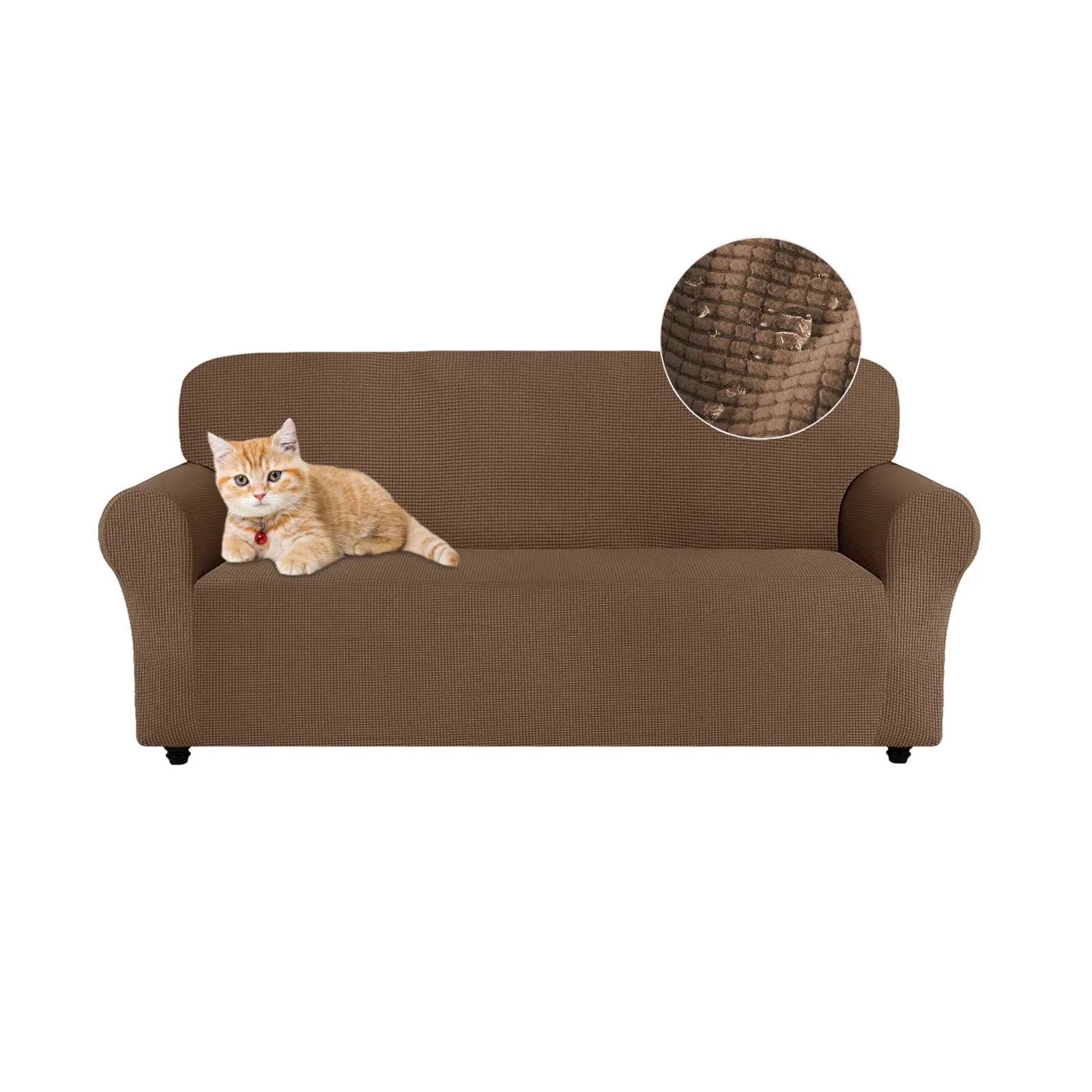 100% Waterproof Sofa Cover - Elastic Stretch Anti-Slip Jacquard Slipcover for 1/2/3 Seats, Pet-Friendly Washable Soft Furniture Protector for Living Room Home Decor (1 Count), Sofa Covers,back to school,dorm essentials,home essentials