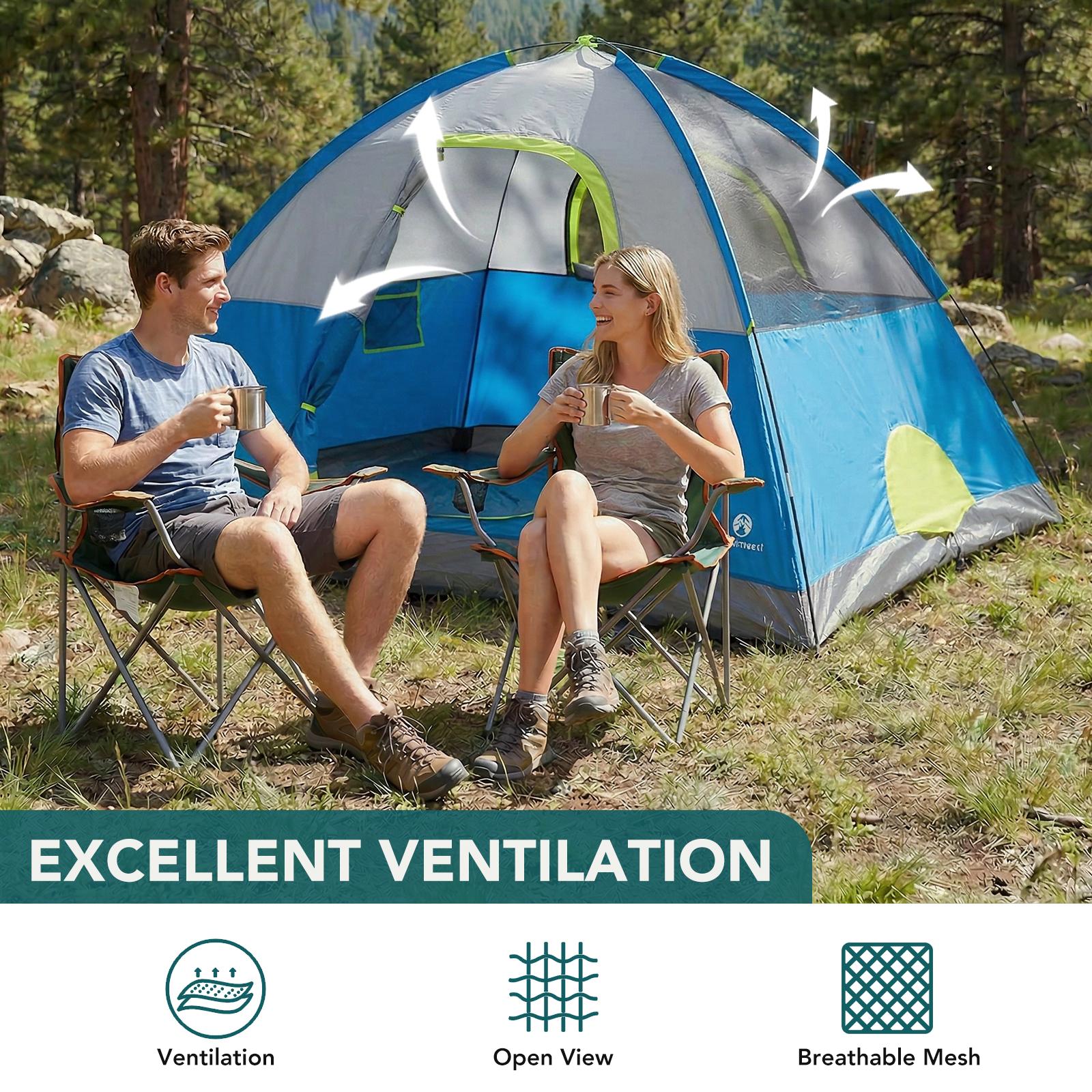 Sweetcrispy 2-8 Person Instant Polyester Camping Tent for Families, Easy Setup with Removable Rainfly, Power Cord Access & Excellent Ventilation, Easy Setup Tents, Tents For Camping