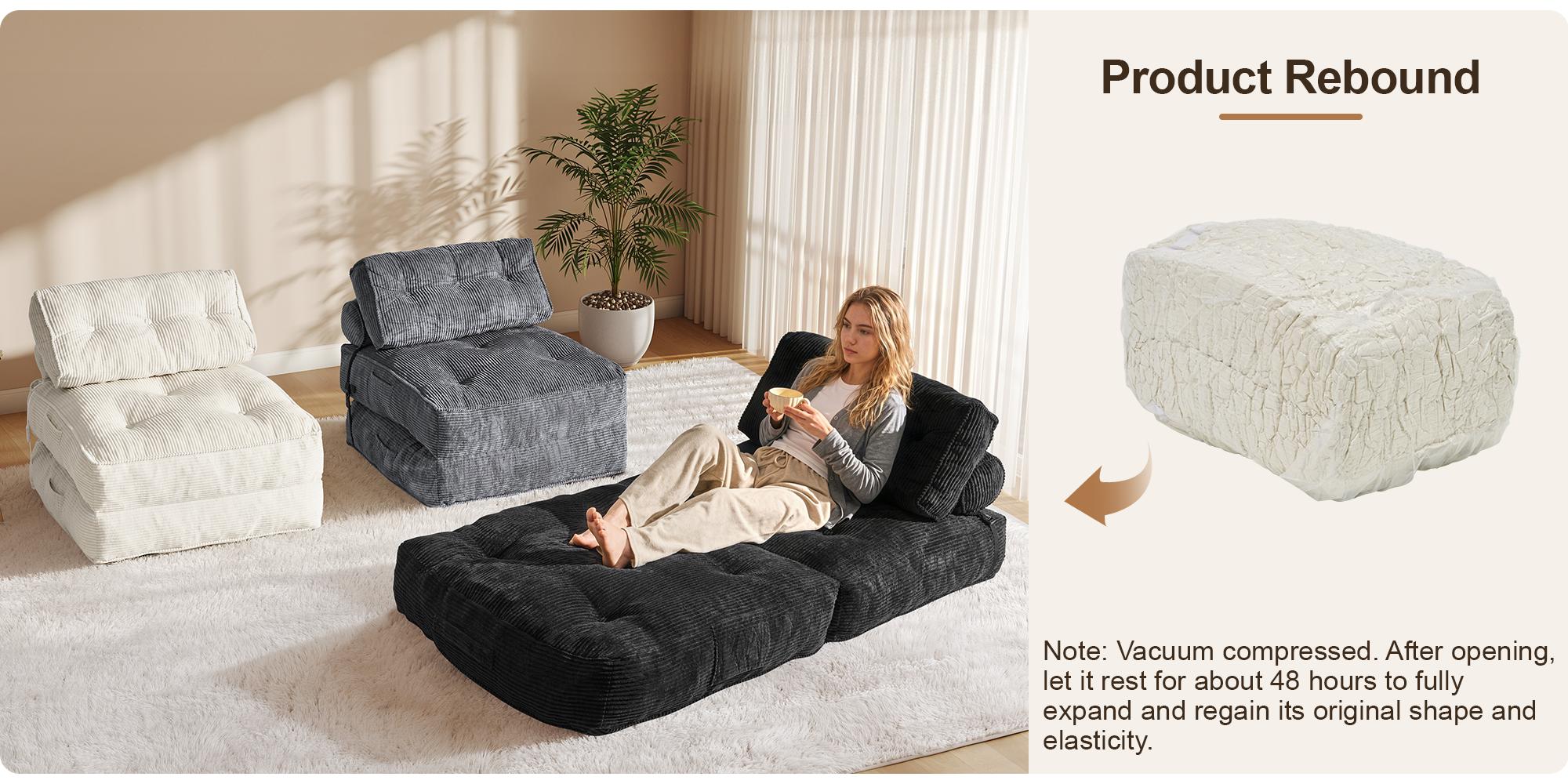 ONBRILL Corduroy Foam Futon Couch Loveseat - Foldable Sleeper with Pillow, Back Support Convertible, Portable Single Indoor Furniture for Small Space Bedroom, Modern Living Room, Folding Couch, Foam Sofa ONBRILL Corduroy Foam Futon Couch Loveseat - Foldable Sleeper with Pillow, Back Support Convertible, Portable Single Indoor Furniture for Small Space Bedroom, Modern Living Room, Folding Couch, Foam Sofa