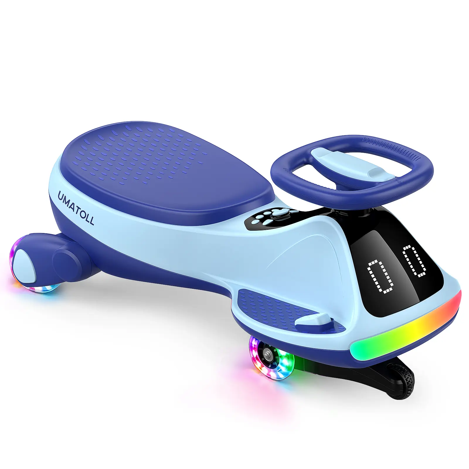 Umatoll Premium 12V Electric Wiggle Car with Digital Display Screen, Pedal & RGBIC LED Lights, Bluetooth Music Ride on Toys, Twist Car, Birthday Gifts， Adjustable Lighting Screen, #DealsForYouDays