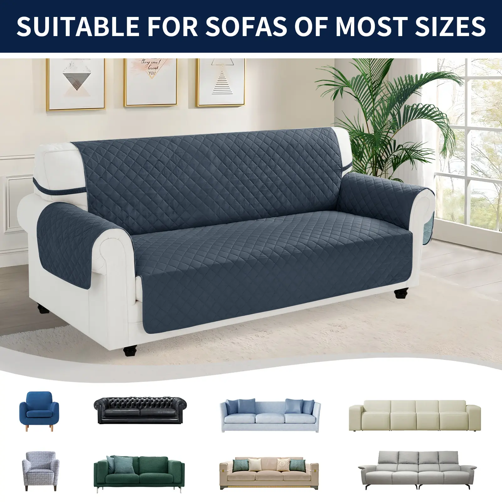  Reversible Couch Cover for sofa,Water Resistant Sofa Protector Slipcover for1/2/3/4 Seater with Foam Sticks Elastic Strapsfor Pet, Sofa Blanket, Livingroom,back toschool,dorm essentials,home decor,homeessentials