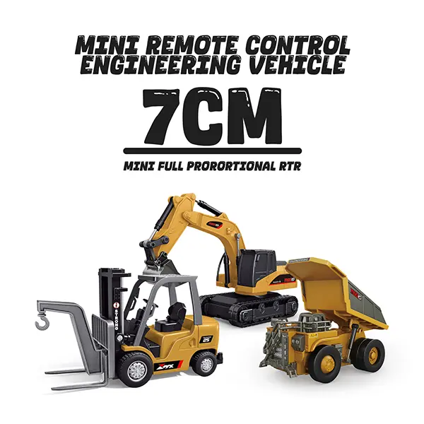 BRRRRT 1/64 RC Forklift Toy Remote Control Excavator RC Dump Truck RC Bulldozer for Adults Kids Boys and Girls RC Construction Vehicles