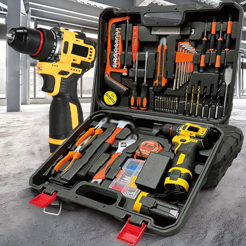 18V Brushless Cordless Drill Set with Charger & Drill Bits, Complete Home DIY Tool Kit