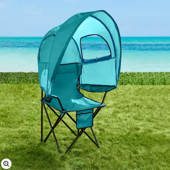 Oversized Folding Canopy Camping Chair, Portable Outdoor Seat for Camping & Picnic