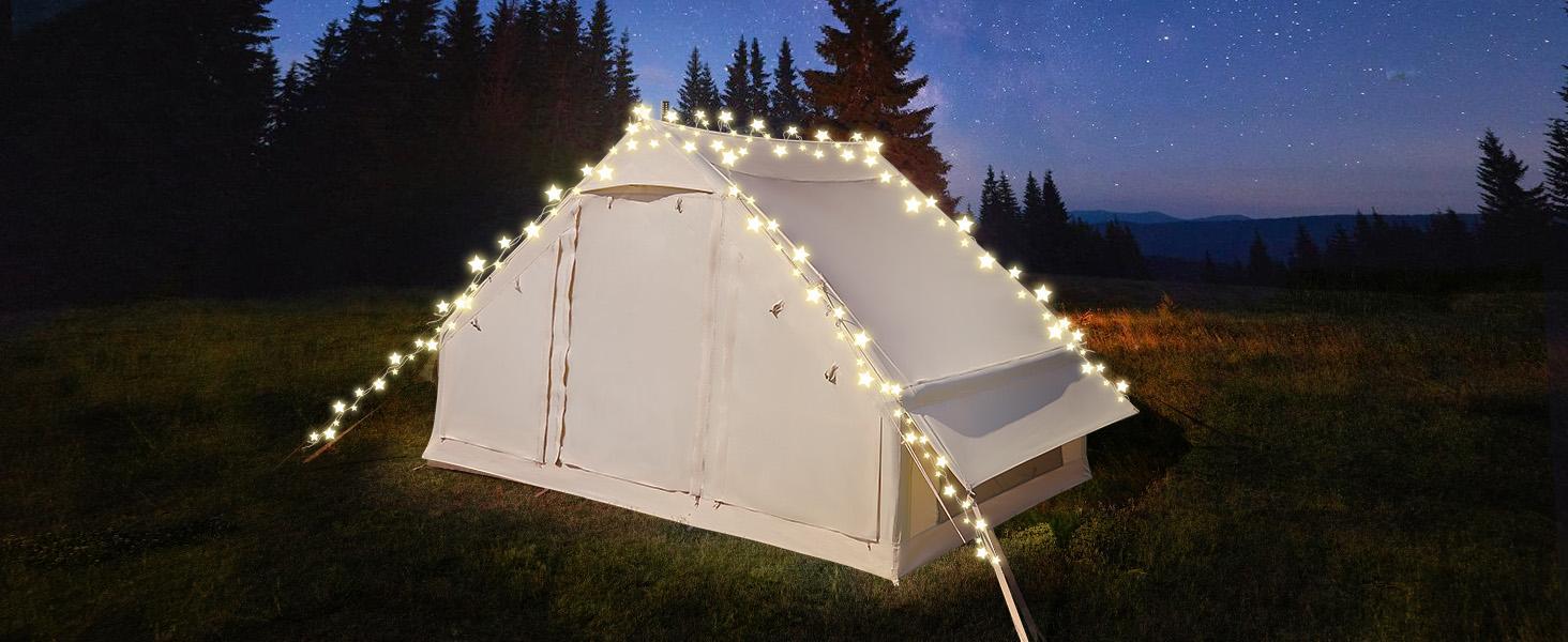 DoCred Large Inflatable Camping Tent with Pump, Glamping Tents with Stove Jack, Easy Set up 4 Season Waterproof Windproof Outdoor Gazebo, Luxury Cabin Tent with Removable Mesh Windows & Doors for Beach, Backyard, Sleepovers, Camping DoCred Large Inflatable Camping Tent with Pump, Glamping Tents with Stove Jack, Easy Set up 4 Season Waterproof Windproof Outdoor Gazebo, Luxury Cabin Tent with Removable Mesh Windows & Doors for Beach, Backyard, Sleepovers, Camping
