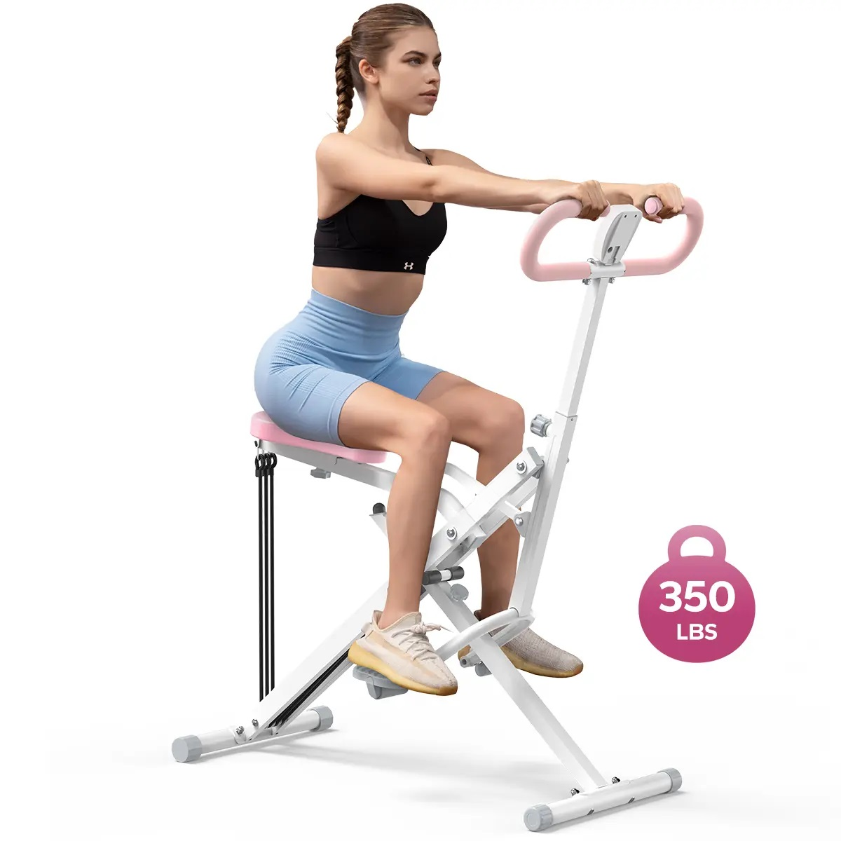 2-in-1 Squat & Rowing Machine | Adjustable Resistance Home Gym with LCD Monitor | 350LBS Capacity