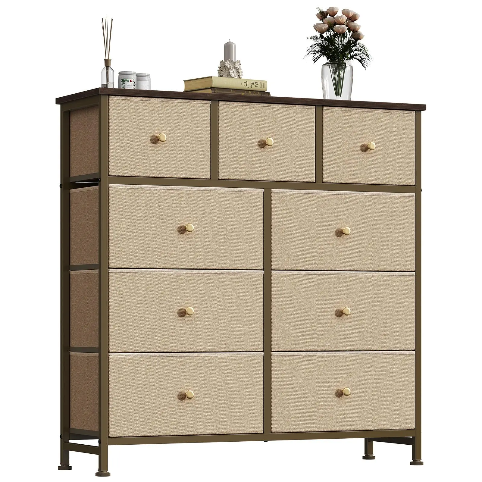 9 Drawers Dresser - Sturdy Fabric Storage Tower