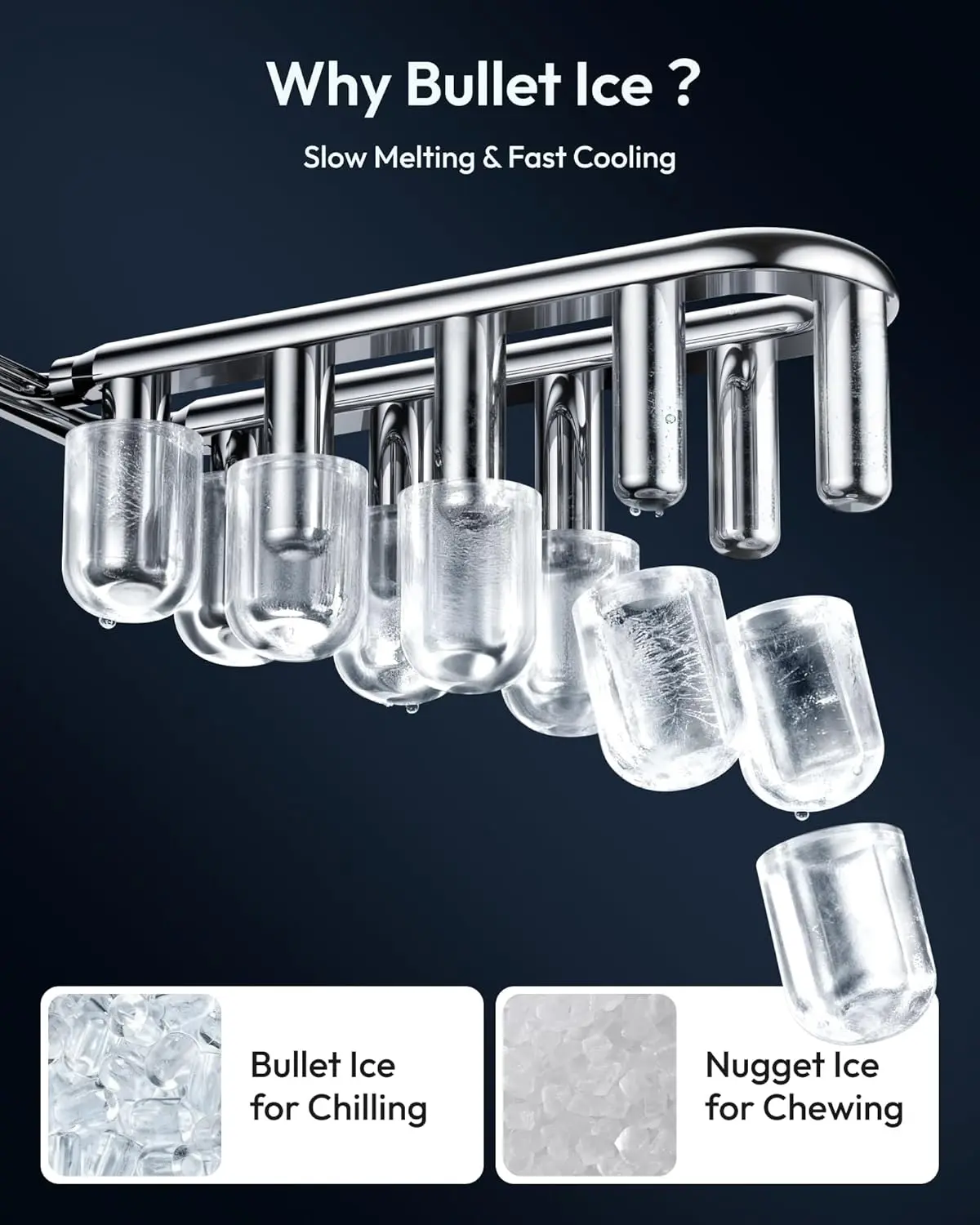 【Back To School】 Ice Maker Countertop with Handle, 26lbs in 24Hrs, 9 Ice Cubes Ready in 6 Mins, Auto-Cleaning Portable Ice Maker with Basket and Scoop, for Home/Kitchen/Camping/RV. (2026 New Silver) Utensils