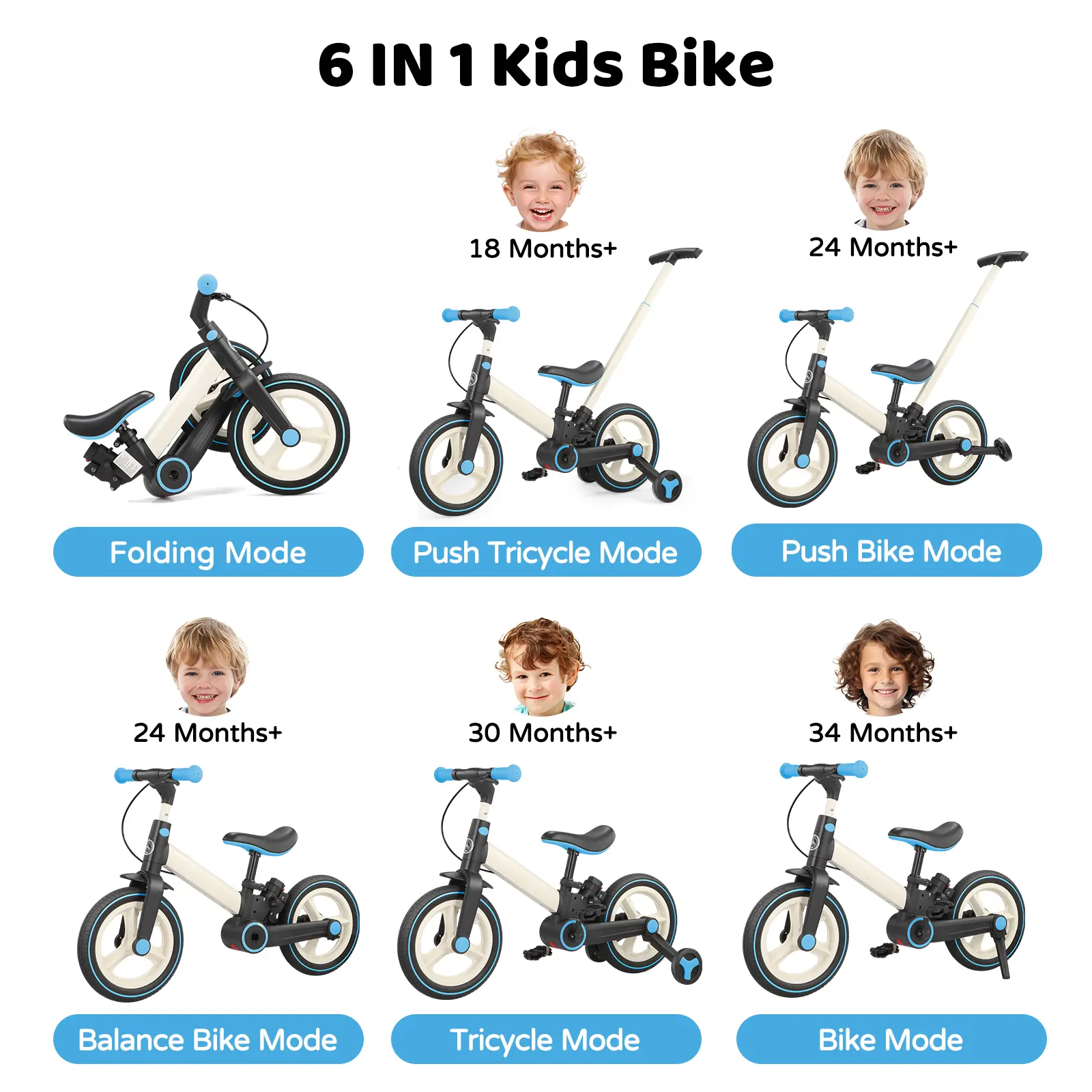 6-in-1 Toddler Bike | Balance, Ride & Learn in One Smart Design