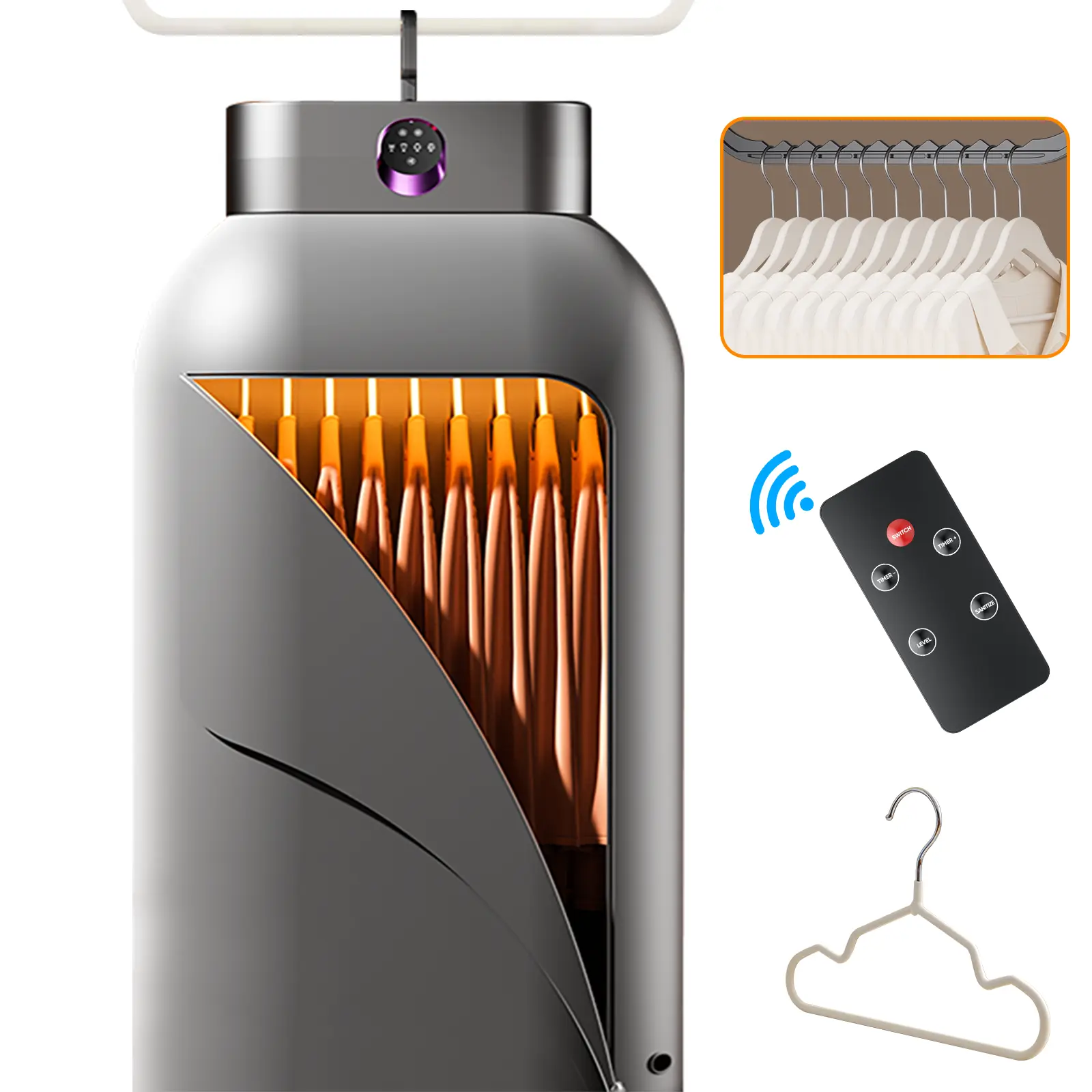HULIABU Portable Clothes Dryer 600W Hold 11-20 Items, with Timer & Remote Control, One Mini Hanger, Foldable Drying Bag, Small Compact Electric Fast Drying Machine for Laundry, Travel, RV, Home, Apartment