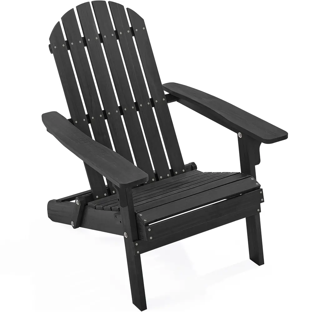 Folding Single‑Person Ergonomic Outdoor Patio Chair, Weather‑Resistant Solid‑Wood Hollow‑Out Lounge Chair with 3‑Leg Support, Easy‑Storage for Backyard Fire Pits