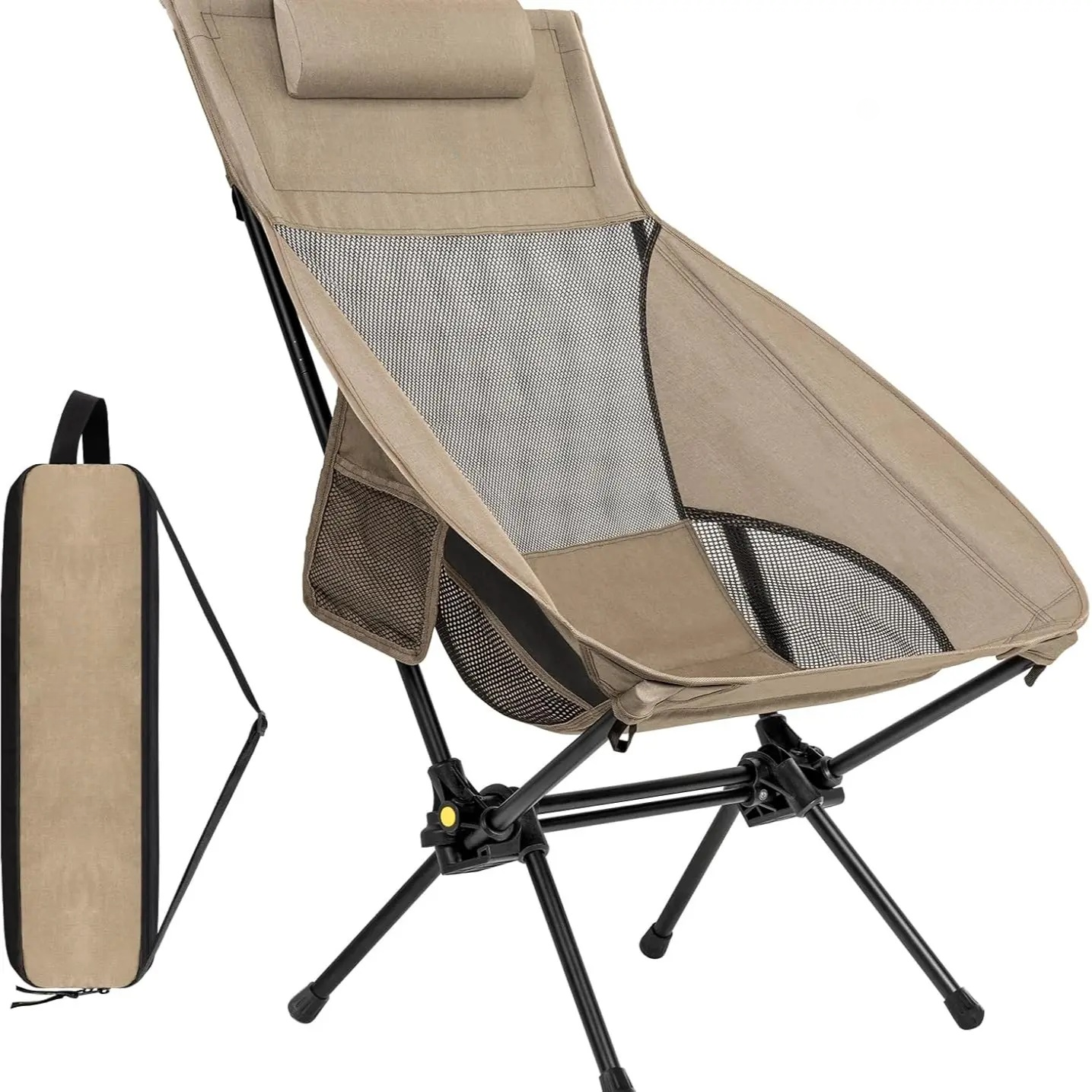 Portable Lightweight Folding Rocking Camping Chair with Carry Bag, Collapsible Outdoor Lounger, Supports up to 250 lbs for Camping, Hiking, Patio & Fishing