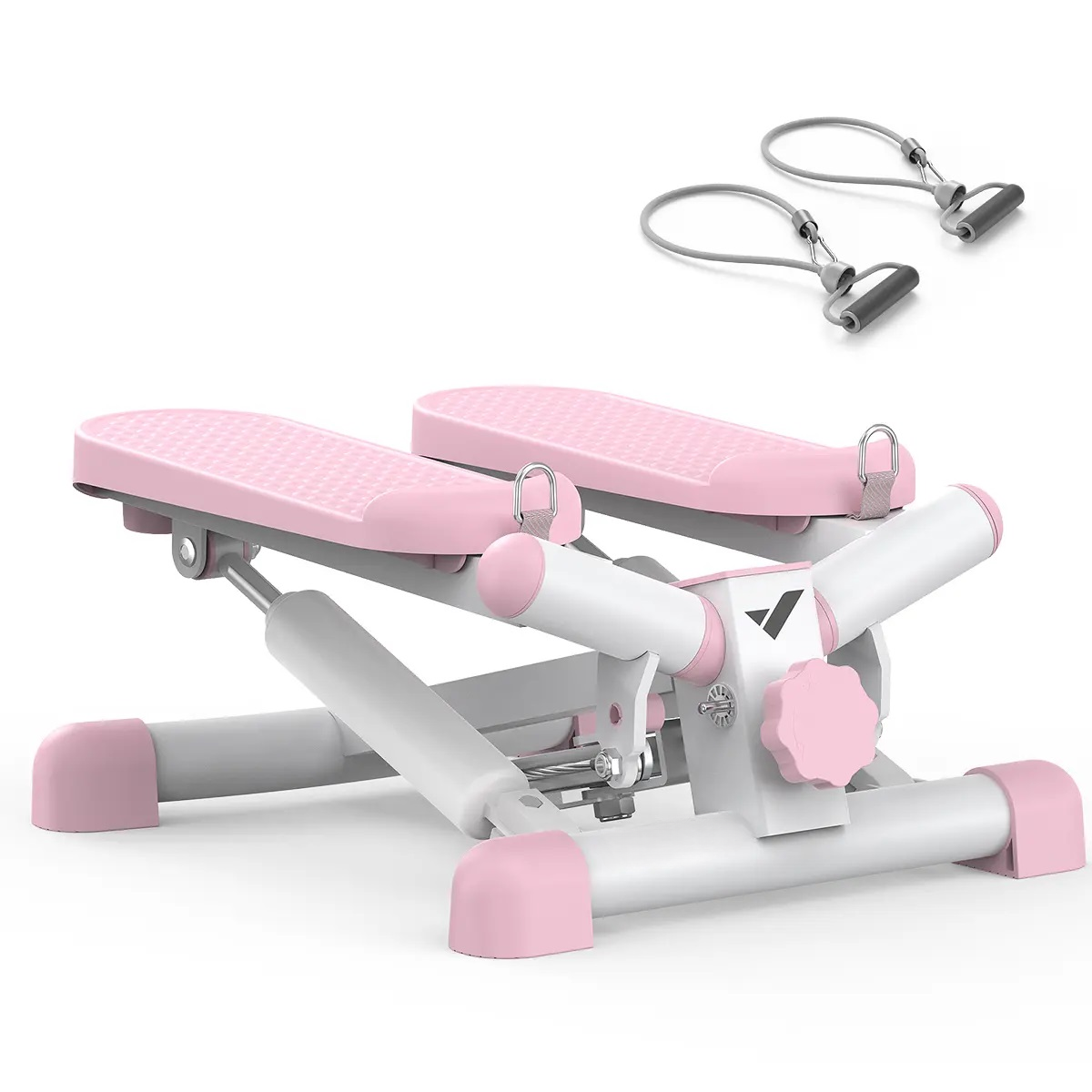 Premium Hydraulic Stair Stepper | LCD Monitor, Resistance Bands, 330LBS Capacity