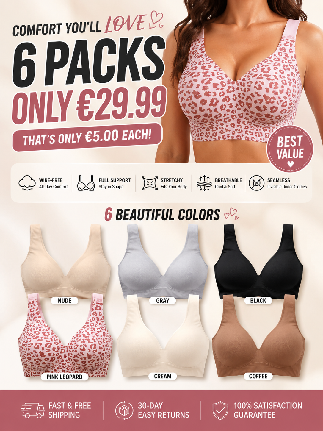 Women Jelly Bras Wirefree Full Coverage No Underwire Everyday Bras Comfortable
