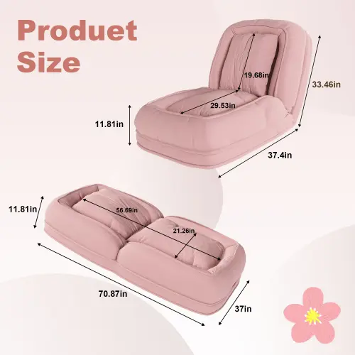 Premium Corduroy Foldable Floor Sofa Bed | 5-Position Adjustable Lounge for Small Spaces