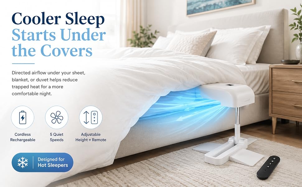 Bed Cooling Fan Under Sheets