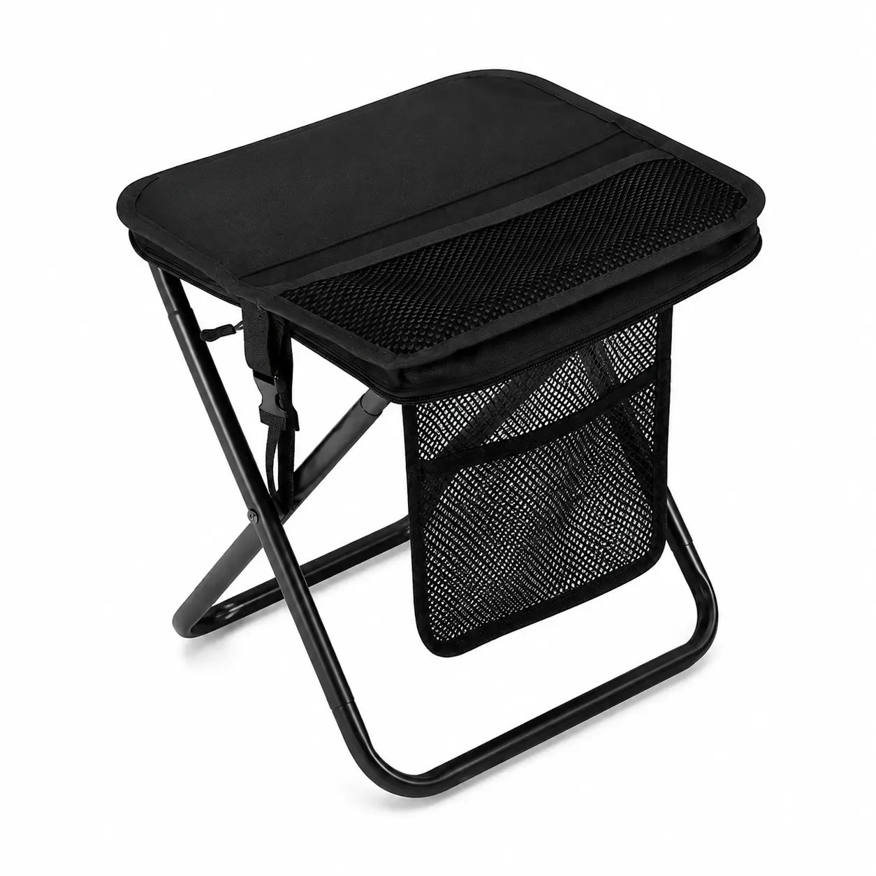 Ultra‑Light Folding Camping Chair with Shoulder Strap, 1.5 lbs Portable Outdoor Chair, 400 lbs Weight Capacity, Two Side Pockets with Hook‑and‑Loop Storage for Camping, Hiking, Fishing & BBQ